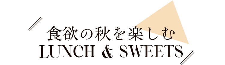 食欲の秋を楽しむ Lunch & Sweets